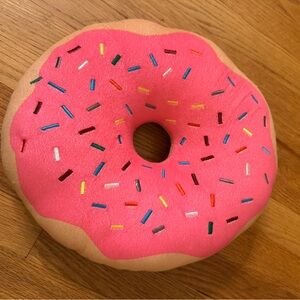 Pink Donut Pillow with Sprinkles